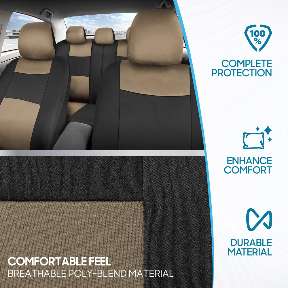 BDK PolyPro easy-install video frame in beige on black simplifies front-seat setup