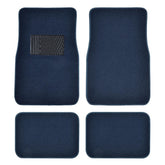 BDK Premium Blue car mats front-right view show universal fit and easy-clean surface.