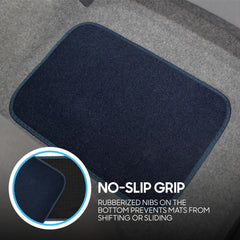 BDK Premium Blue car mats no-slip bottom ensures stable placement during drives.