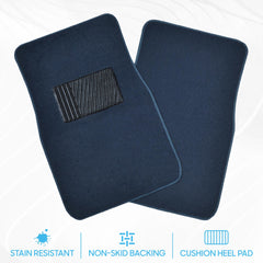 BDK Premium Blue car mats rear mats setup demonstrates full coverage for SUVs and trucks.