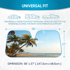 BDK universal fit 58x27 sun shade blocks heat in most vehicles.