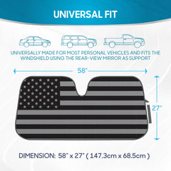 BDK USA patriotic sunshade helps keep interior cooler and protects dash from sun.