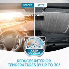 BDK USA truck window shade installed on windshield showing full coverage.