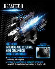 BEAMTECH H4 two-pack fog bulbs for dual headlights