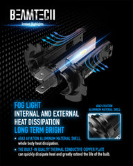 BeamTech H7 2-pack fog lights ready to install.