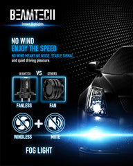 BeamTech H7 fog light provides wider illumination for better road cues.