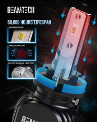 BEAMTECH S1 H11 bulbs with CANBUS compatibility to minimize errors