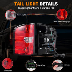 BeamTrack durable PC housing tail light for Silverado, weather resistant