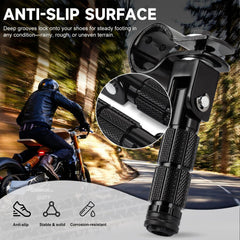 BEAROLNE M8 foot pegs anti-slip knurling with rubber base for traction