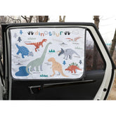 Bebedeco dinosaur side window sunshade provides quick sun protection for the car.