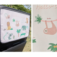 Bebedeco sun shade curtain includes 45 x 65 cm size in the package.