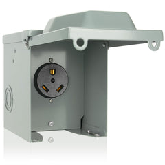 BEBOBLY 30 Amp RV outlet box front view, weatherproof enclosure