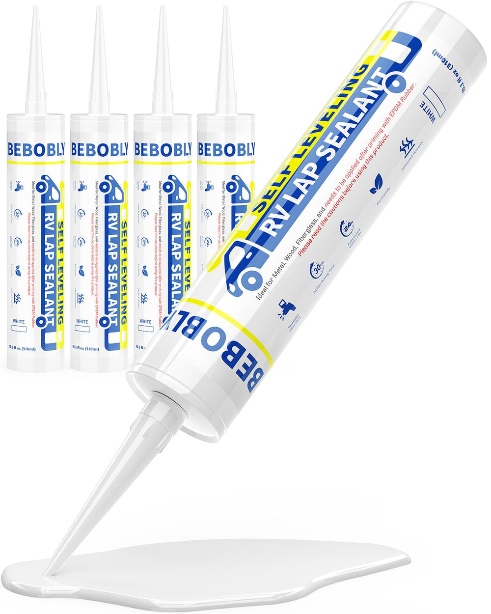 BEBOBLY RV Roof Sealant 4-pack ready for durable, waterproof sealing on roof gaps