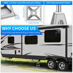 BEBOBLY RV Stack Jacks stabilizer jack supports up to 6000 lbs per unit for sturdy RV footing.