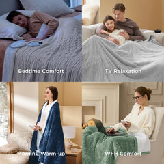 Bedsure GentleSoft in living room setup demonstrates versatile use for evenings.