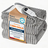 Bedsure GentleSoft heated blanket on a couch for cozy warmth