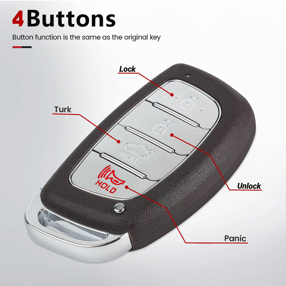 Beefunny back cover view, logo-free exterior for Hyundai Sonata fob.