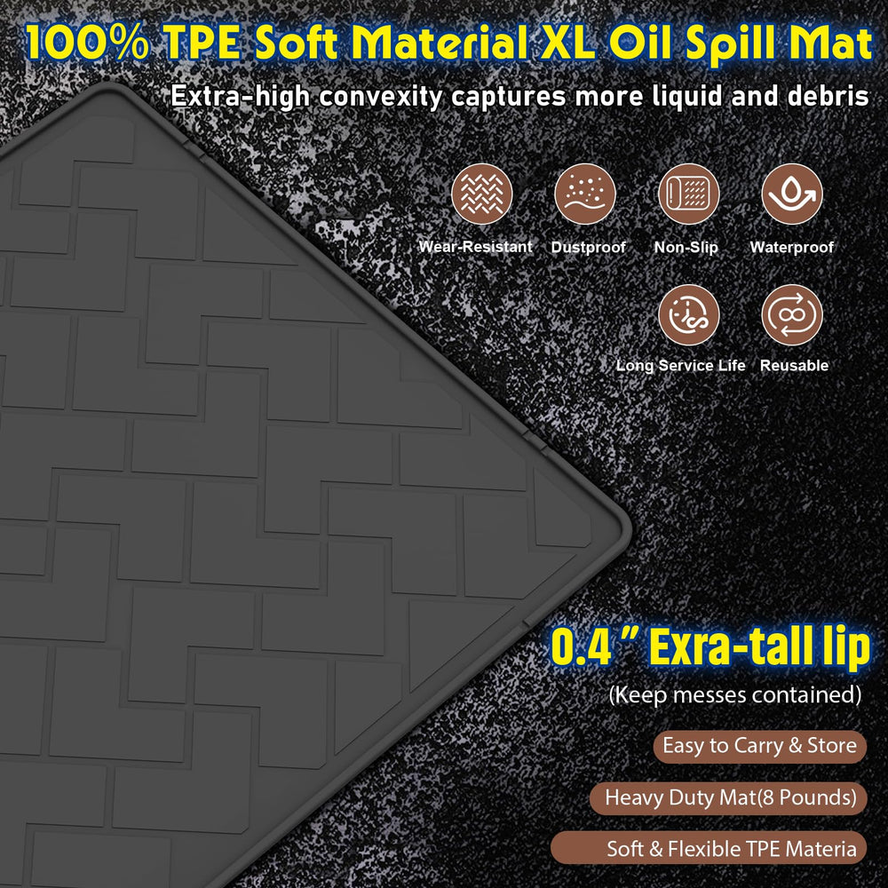 beenxmyy raised edge design prevents spills from spreading on concrete
