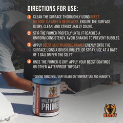 Applying BEEST primer with roller for even coverage.
