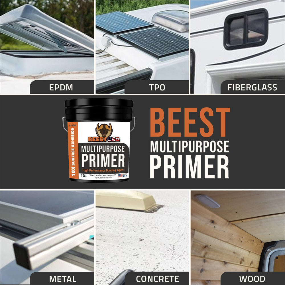 BEEST primer used on EPDM roof enhances bonding.