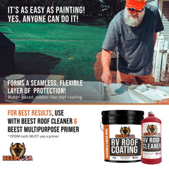 BEEST RV Roof Coating White finish yields a smooth, durable seal after curing.