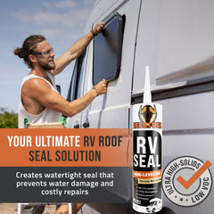 BEEST sealant curing on EPDM RV roof for protection