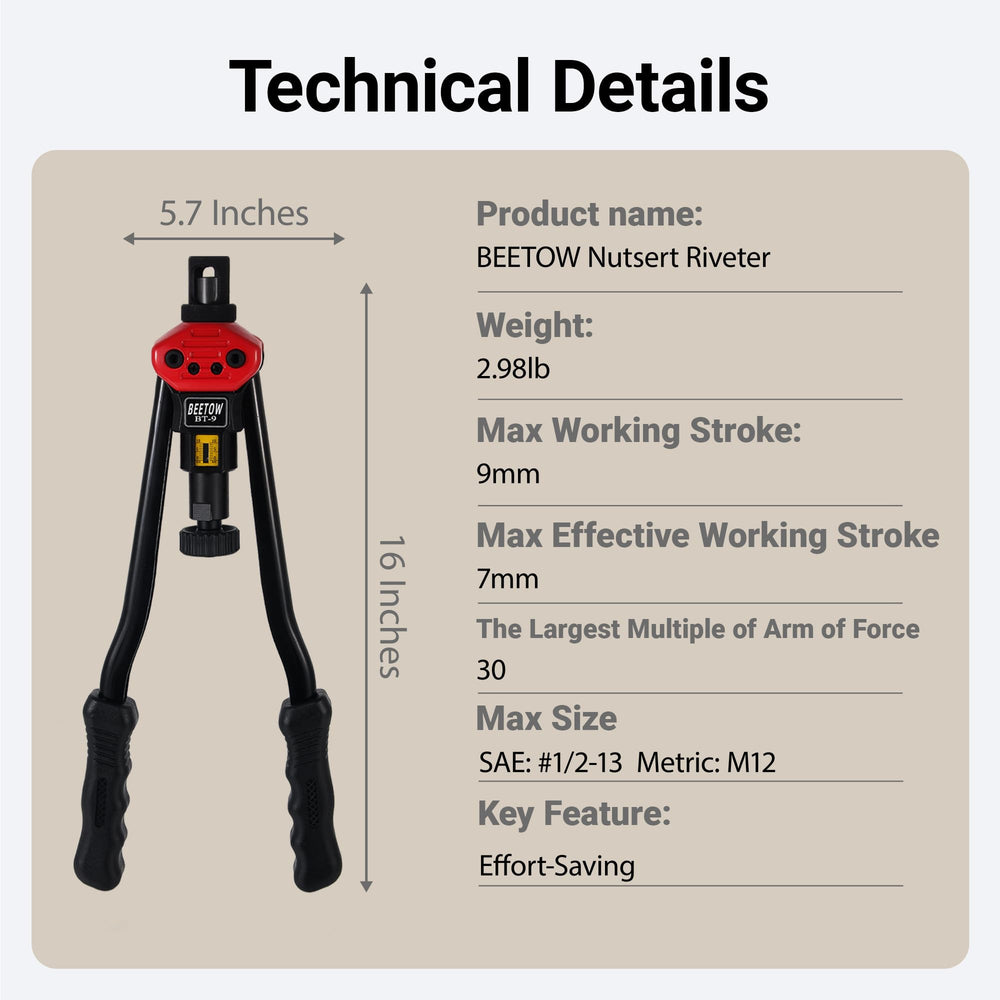 BEETOW all-in-one kit and accessories for a complete rivet job