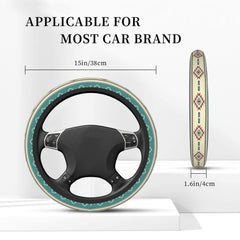 BEIANSHUO universal-fit steering wheel cover fits 14.5 to 15.5 inch wheels