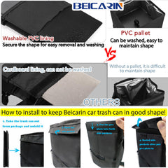 Beicarin SUV organizer with side mesh pockets for small items.