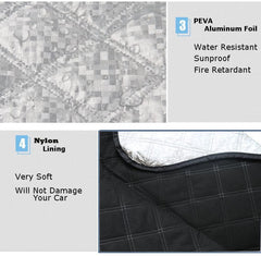 Beicarin windshield cover installs easily with secure side flaps