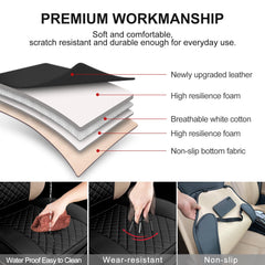 BEITK waterproof leather seat cover material protects interiors from spills and stains