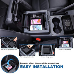 Bekantogy Grenadier armrest tray organization spaces help sunglasses, keys, and masks stay neat.