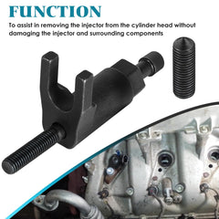 Belifly 3418 tool, Ford 6.7L Powerstroke fit, shown during use.
