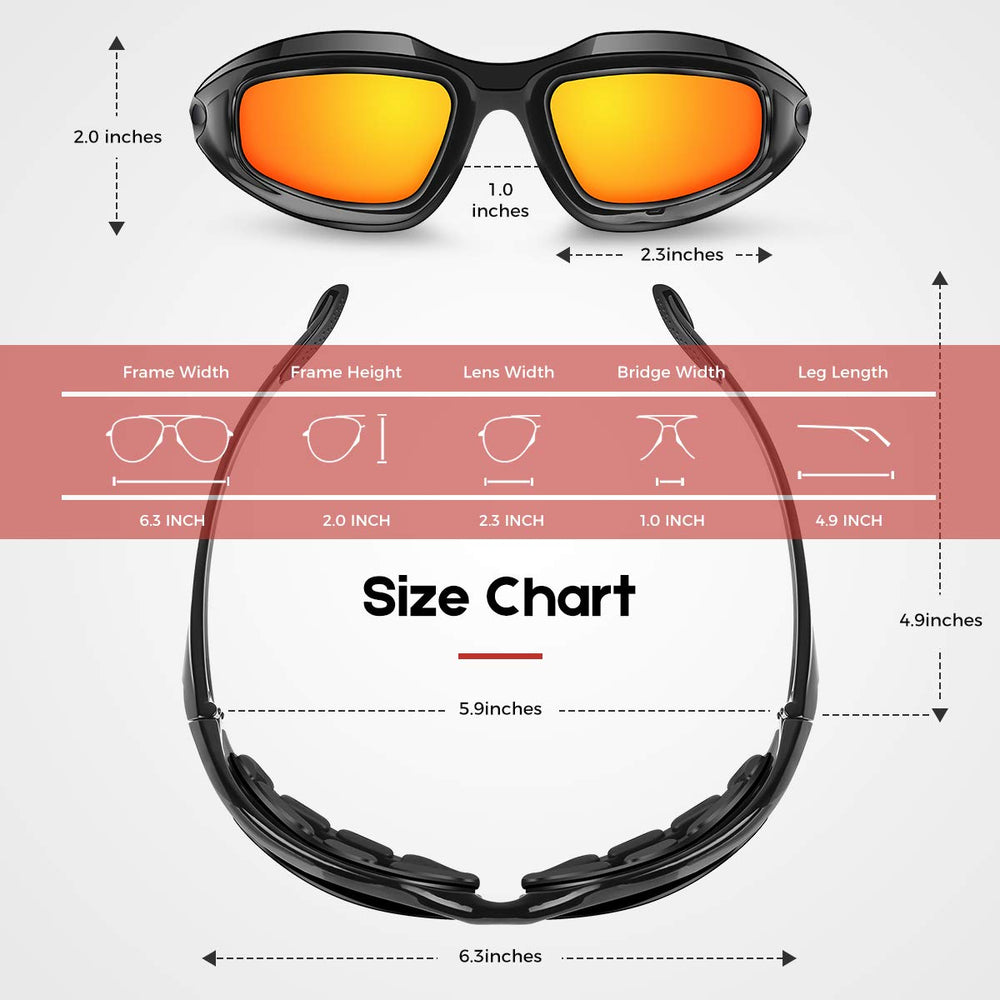 BELINOUS motorcycle glasses with clear MLC lens for versatile visibility