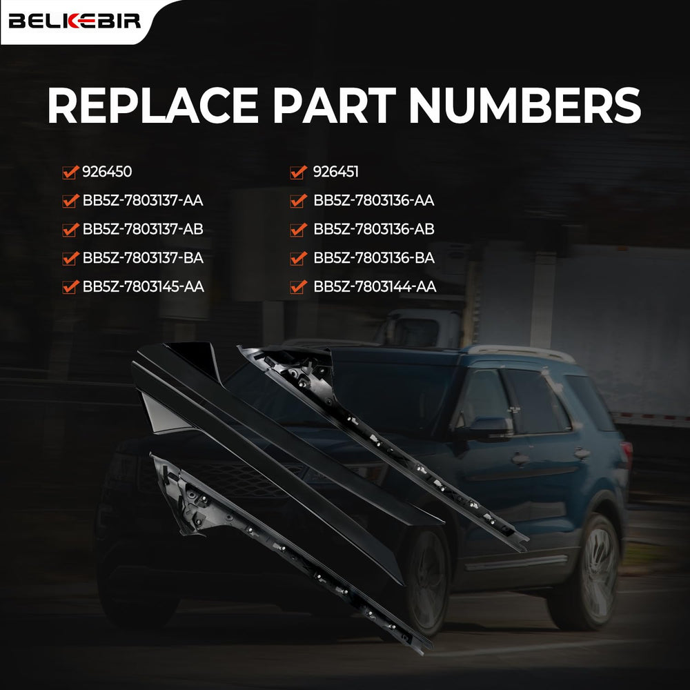 BELKEBIR A-Pillar Trim inner-edge view – UV-resistant matte black