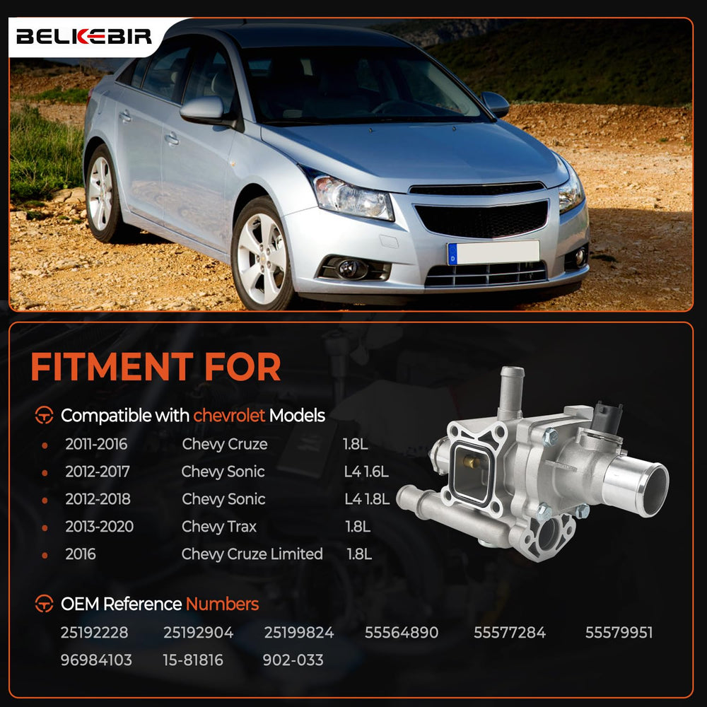 BELKEBIR aluminum thermostat housing with sensor supports efficient coolant flow for engines.