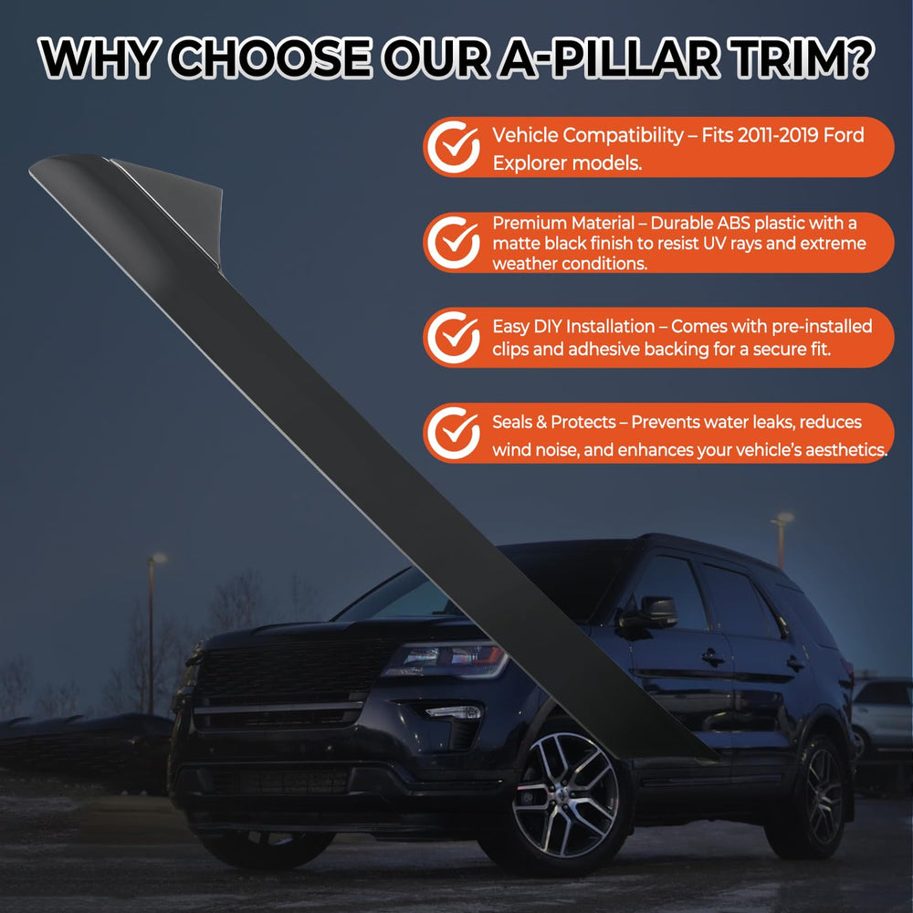 BELKEBIR A-Pillar trim seals windshield edges and reduces leaks.