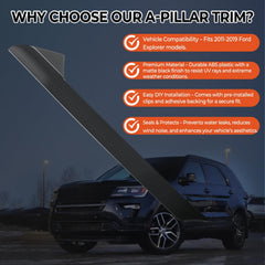 BELKEBIR A-Pillar trim seals windshield edges and reduces leaks.