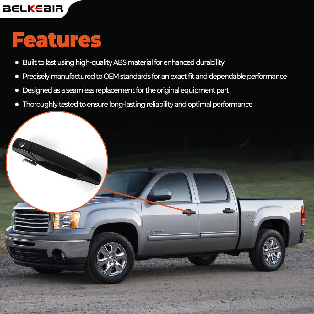 Textured finish of BELKEBIR black front-left door handle mirrors factory styling.