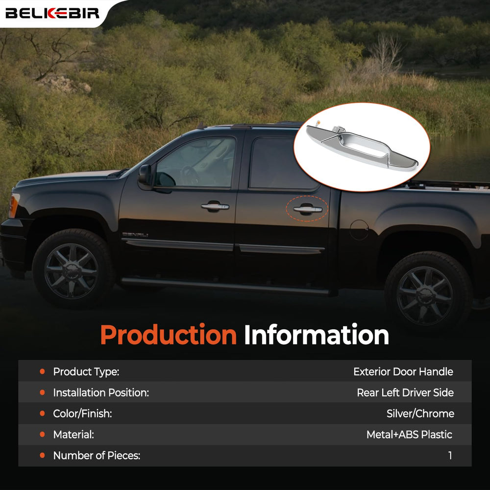 BELKEBIR compatible parts list covers GM Silverado, Suburban, Tahoe, Yukon, and Escalade.