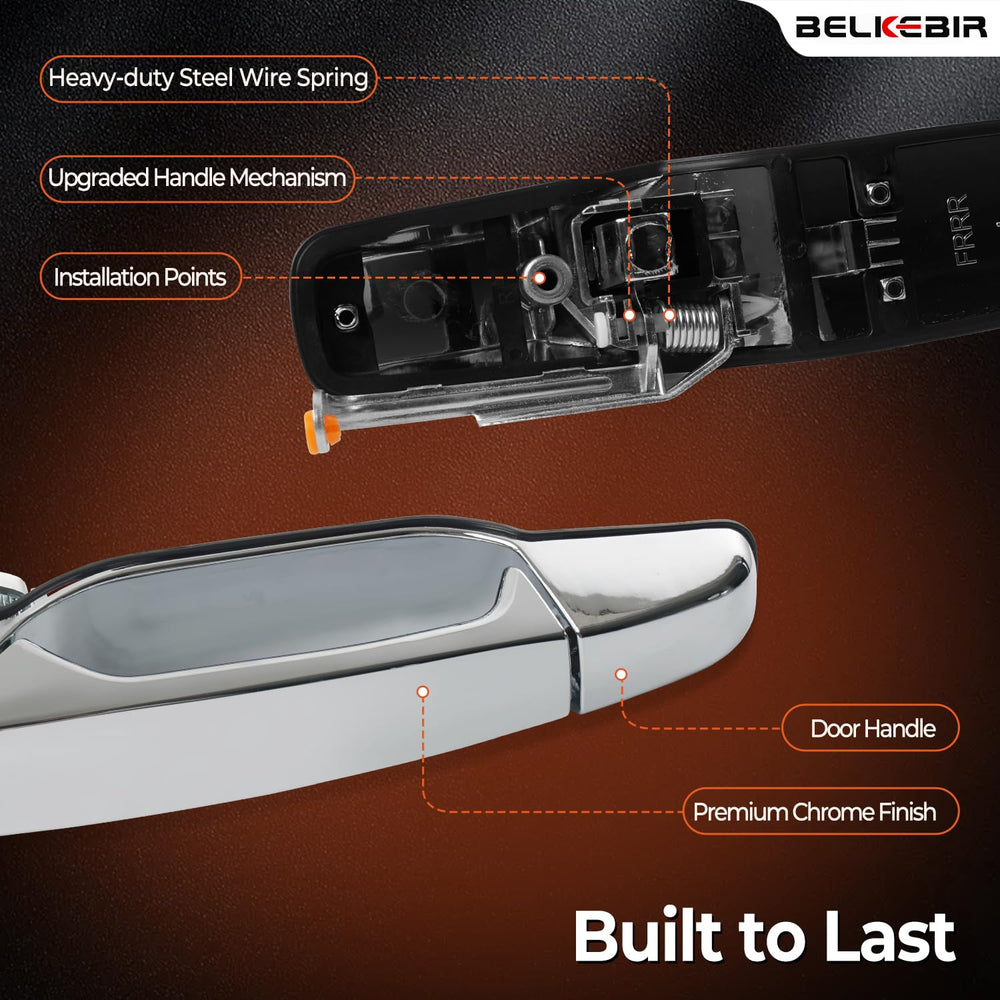 BELKEBIR durable ABS chrome handle withstands weather and daily use.