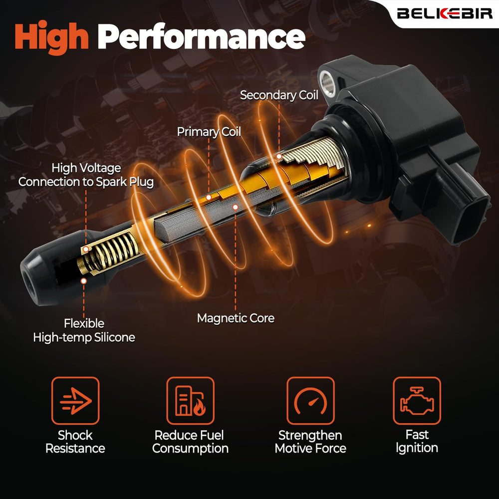 BELKEBIR iridium spark plug visual highlights precise electrode design for cold starts.