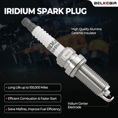 BELKEBIR iridium spark plug visual showcases steady spark for reliable acceleration.