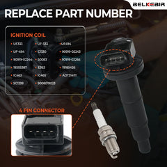 BELKEBIR iridium spark plugs closeup showing premium wear resistance.