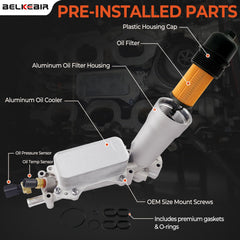 BELKEBIR oil cooler installed in engine bay for reference