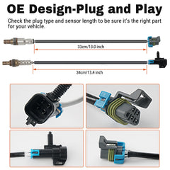 BELKEBIR replacement oxygen sensor kit compatible with 234-4242 and 250-24704 improving fuel efficiency