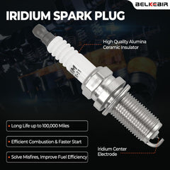 BELKEBIR iridium spark plugs installed for quick cold starts.