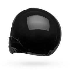 Bell Broozer gloss black helmet rear view, sleek aerodynamics on display