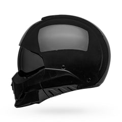 Bell Broozer gloss black helmet side view, compact profile for all-day riding