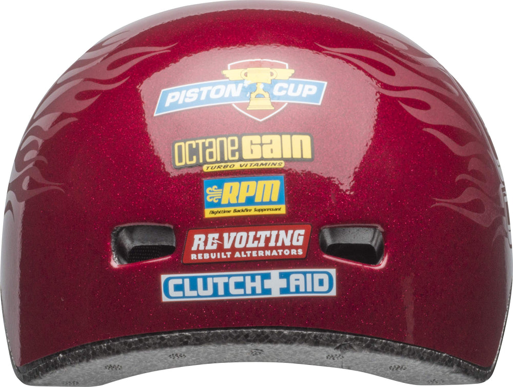 Bell Chrome Ghost Flame helmet in red with bold graphics for kids aged 5-8